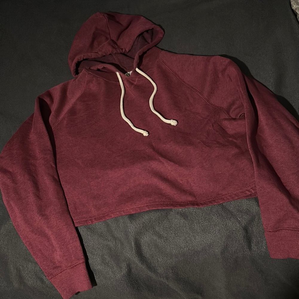 Maroon H&M Divided Cropped Hoodie